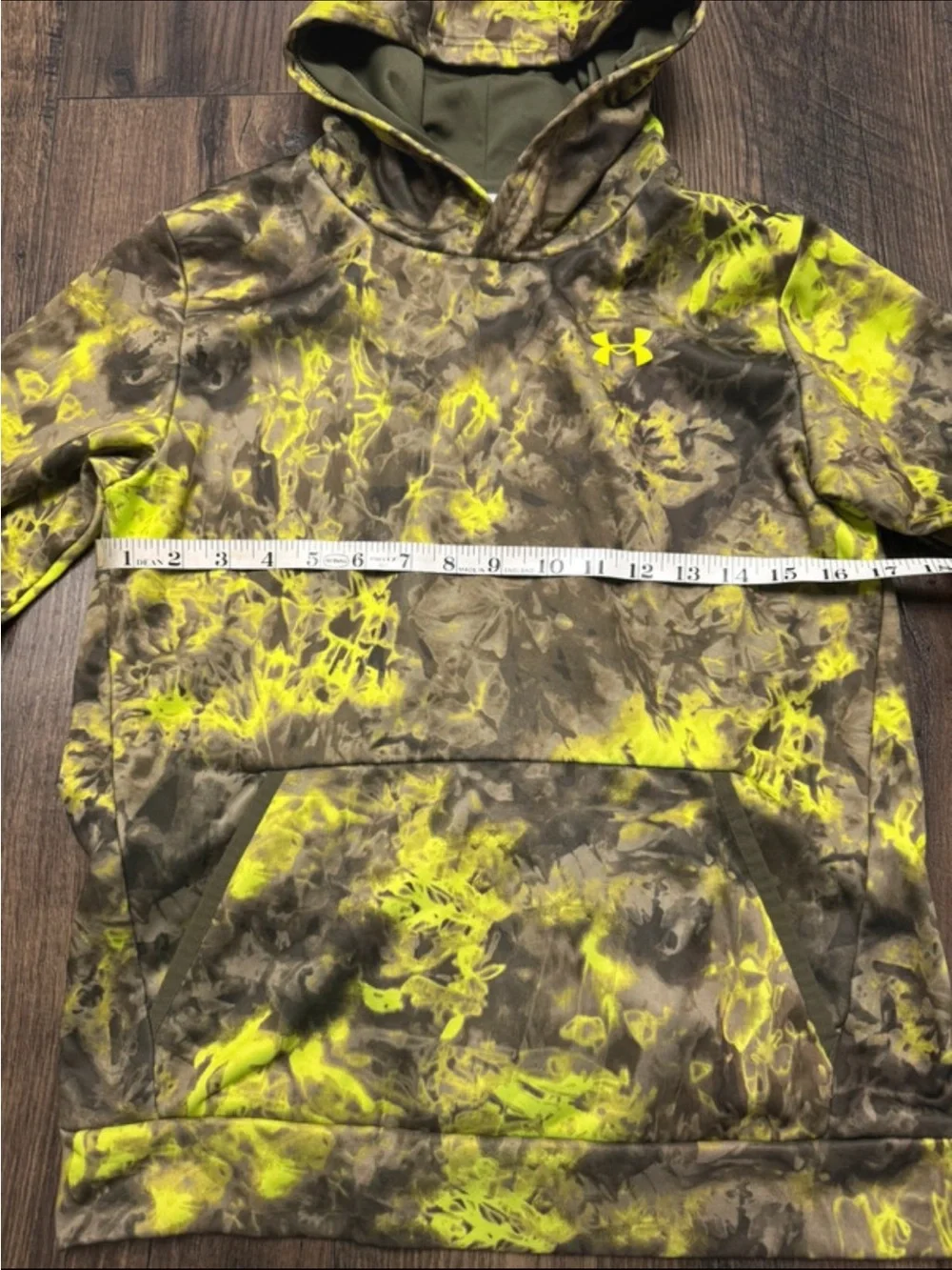 Under Armour Boys YLG Camo Hoodie | Green & Neon Yellow